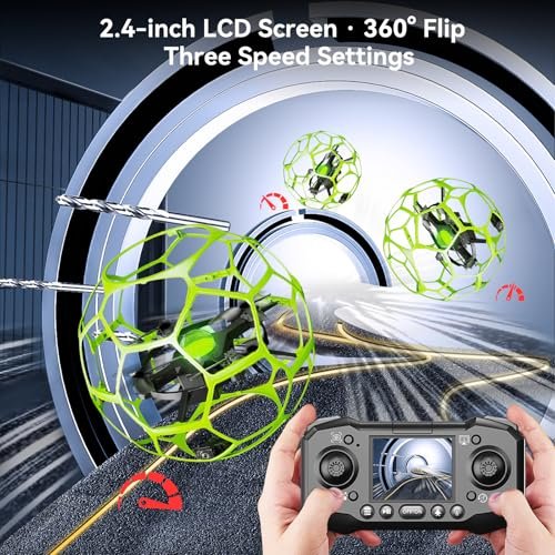 Drones with Camera, Brushless Drones With 4K LCD Screen Remote Control, Soccer FPV WiFi Quadcopter With LED Lights, One-Key Takeoff/Landing, 3 Speed Mode, 360° Flips, Headless Mode, 2 Batteries