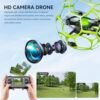 Drones with Camera, Brushless Drones With 4K LCD Screen Remote Control, Soccer FPV WiFi Quadcopter With LED Lights, One-Key Takeoff/Landing, 3 Speed Mode, 360° Flips, Headless Mode, 2 Batteries