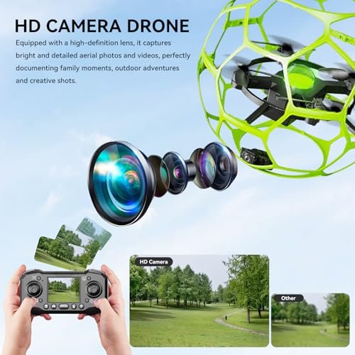 Drones with Camera, Brushless Drones With 4K LCD Screen Remote Control, Soccer FPV WiFi Quadcopter With LED Lights, One-Key Takeoff/Landing, 3 Speed Mode, 360° Flips, Headless Mode, 2 Batteries