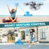 Drone with 1080P Camera for Beginners and Adults, Foldable Remote Control Quadcopter with Voice Control, Gestures Selfie, Altitude Hold, One Key Start, 3D Flips, 2 Batteries