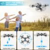 Drone with 1080P Camera for Beginners and Adults, Foldable Remote Control Quadcopter with Voice Control, Gestures Selfie, Altitude Hold, One Key Start, 3D Flips, 2 Batteries