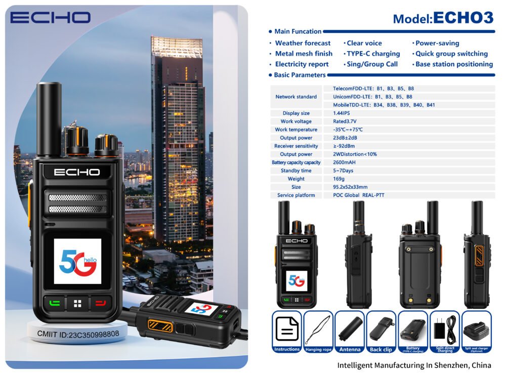 ECHO3 Global Radio System Push-to-Talk over Internet No SIM Required